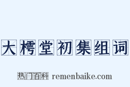 大樗堂初集组词是什么意思的图片